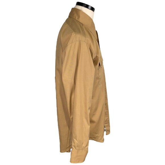 Vintage Levis Mens Tan Button-Up Long Sleeve Shirt XL 70's - Picture 4 of 10